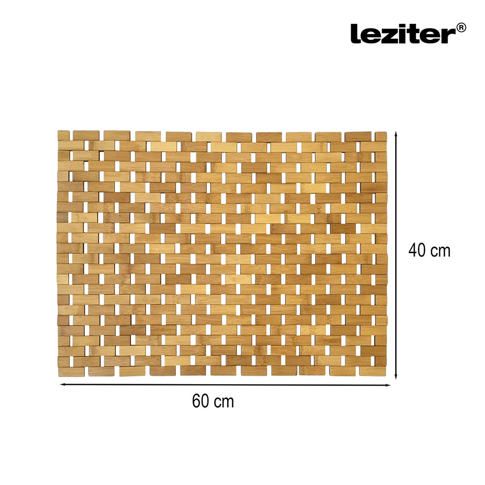 Covoraș de baie din bambus Leziter 40x60 cm, antiderapant, uscare rapidă