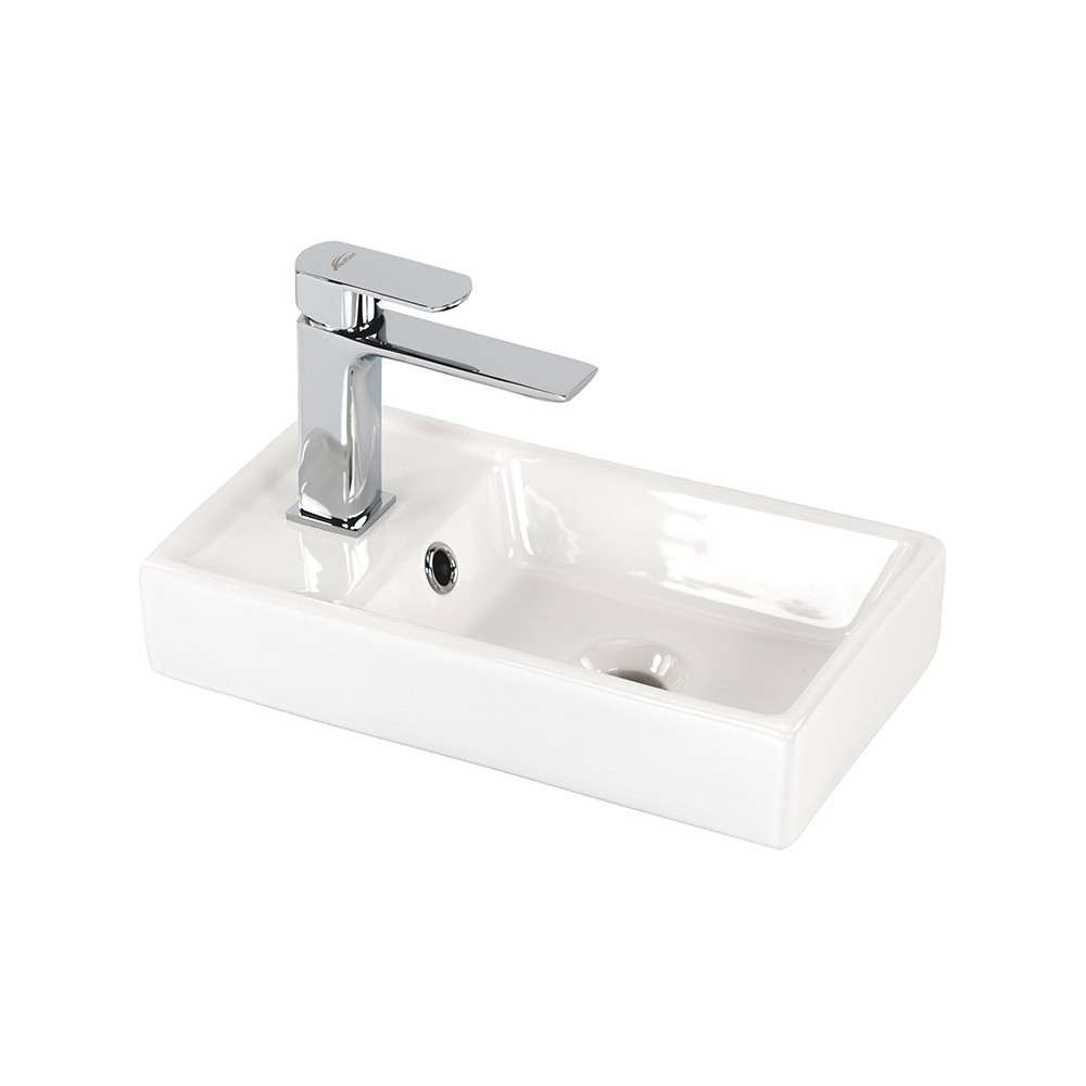 Chiuvetă baie Leziter Melanie 40 cm, ceramică albă, design compact