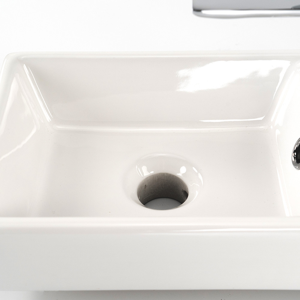 Chiuvetă baie Leziter Melanie 40 cm, ceramică albă, design compact