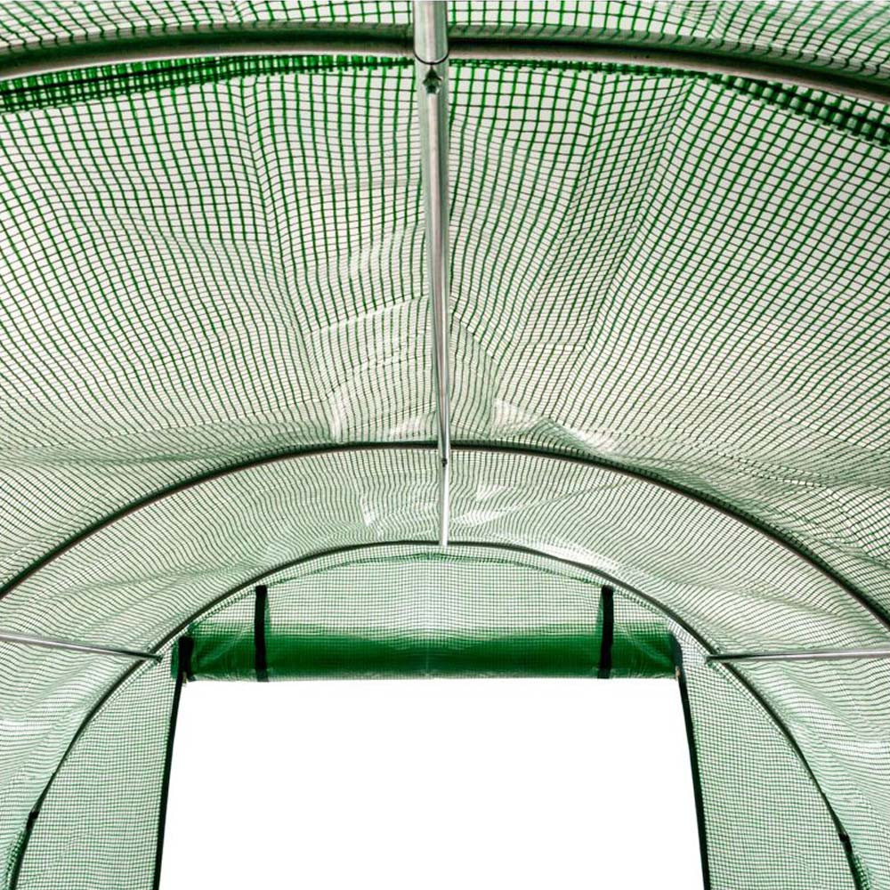 Sera tunel din folie Mirpol Solar 3x4,5x2 m, verde, cu cadru galvanizat