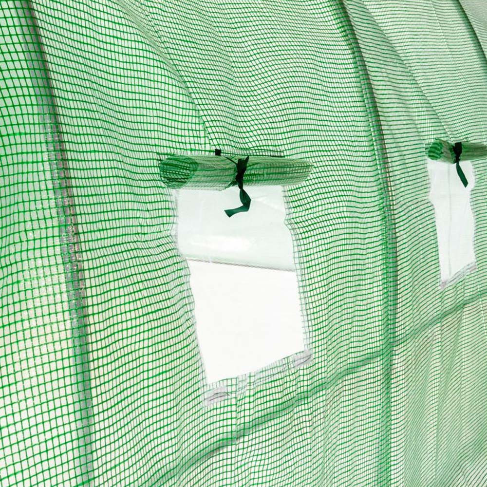 Solar de grădină Mirpol 3x6x2 m, verde, cu cadru din oțel și folie 140 g