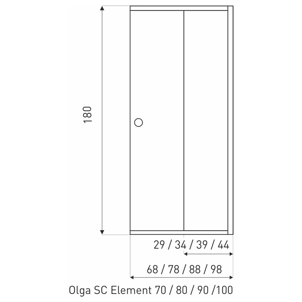 Ușă de duș glisantă Kerra Olga SQ Element 100 cm, negru mat