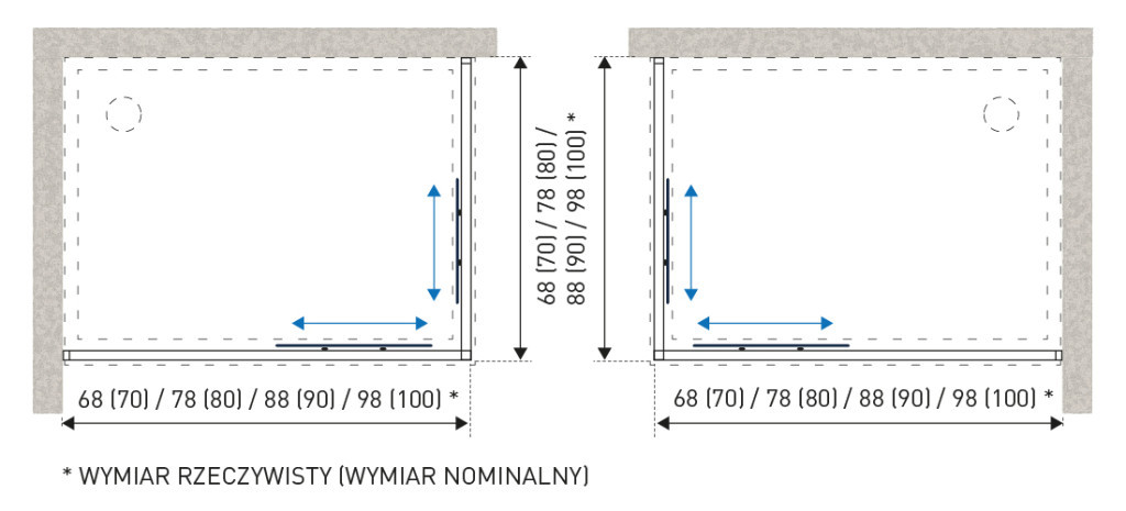 Ușă de duș glisantă Kerra Olga SQ Element 100 cm, negru mat