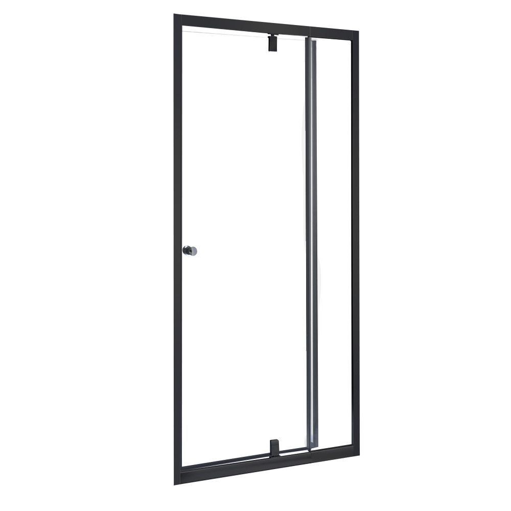 Ușă de duș Leziter Flexi neagră, reglabilă 76–91x185 cm, sticlă securizată 6 mm