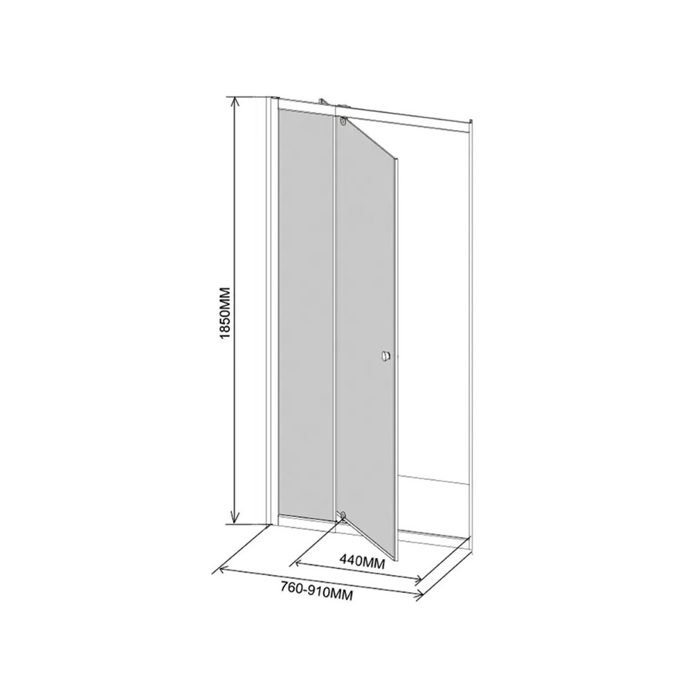 Ușă de duș Leziter Flexi neagră, reglabilă 76–91x185 cm, sticlă securizată 6 mm