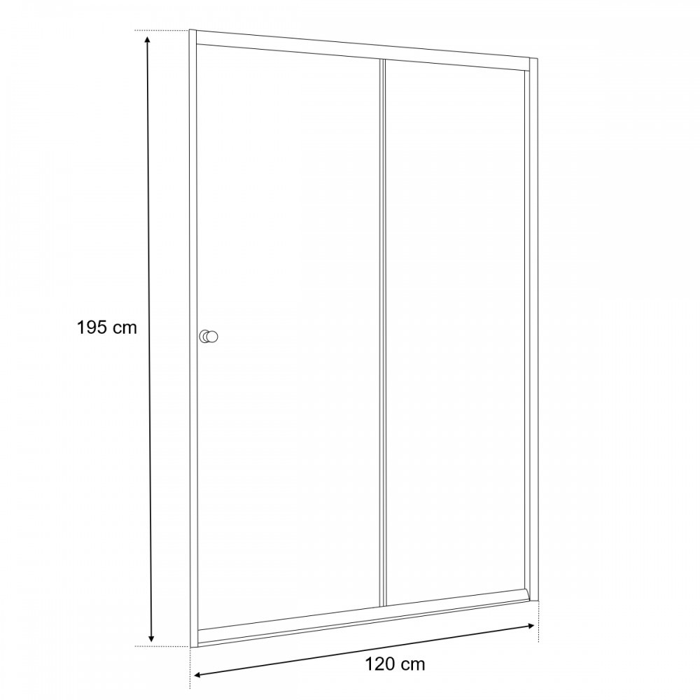 Ușă de duș glisantă Leziter Elte 120x195 cm, sticlă securizată 6 mm