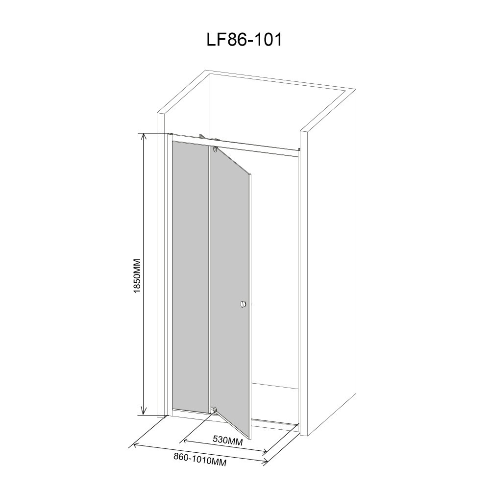 Ușă de duș Leziter Flexi reglabilă 86-101x185 cm, sticlă securizată 6 mm
