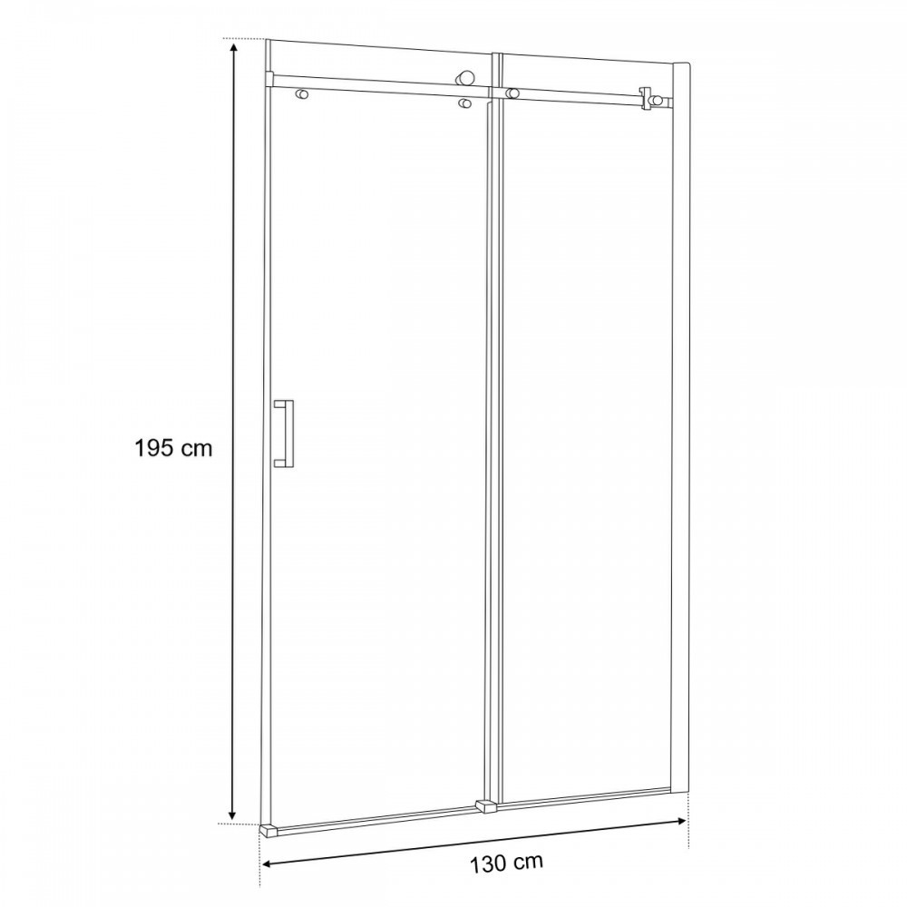 Ușă de duș tip rulou Leziter 130x195 cm, sticlă securizată 8 mm
