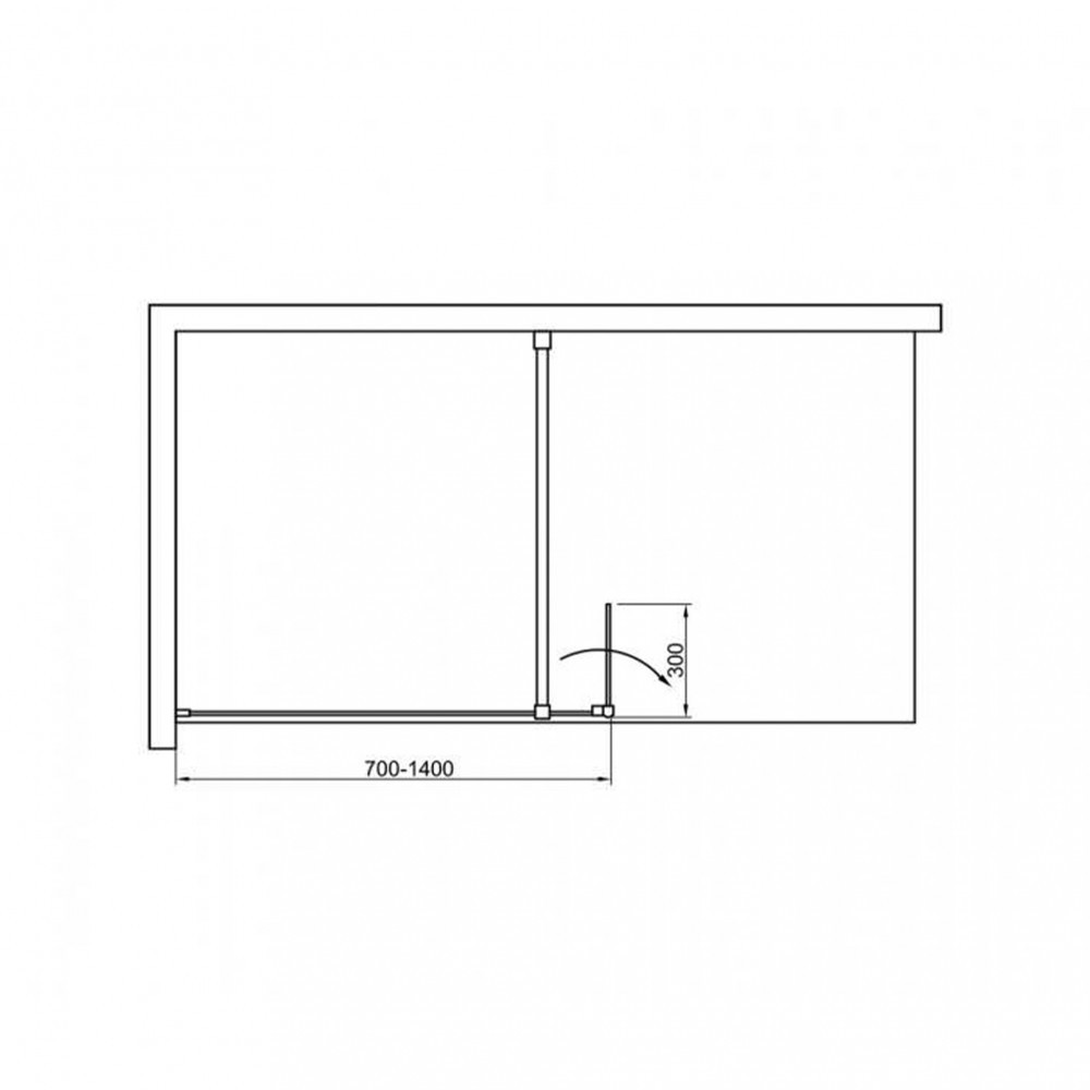 Cabină de duș walk-in Leziter Walker WI01-10, 100x195 cm, sticlă securizată 8 mm