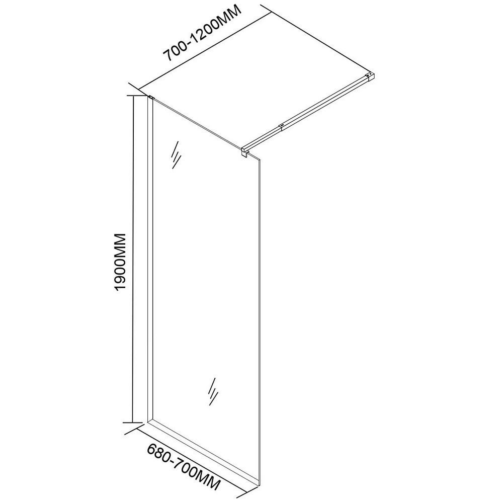 Perete de duș walk-in Leziter River 70x190 cm, sticlă securizată 6 mm