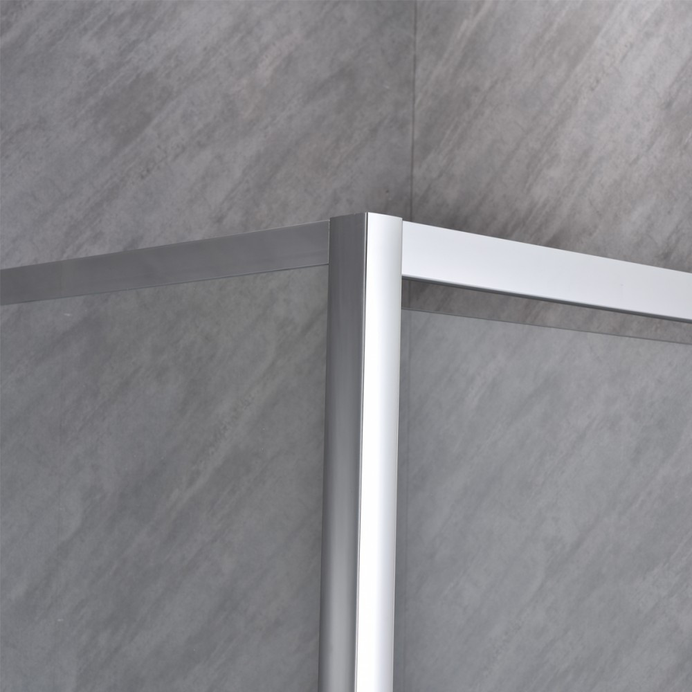 Perete de duș walk-in Leziter 90x185 cm, sticlă securizată 5 mm, profil cromat