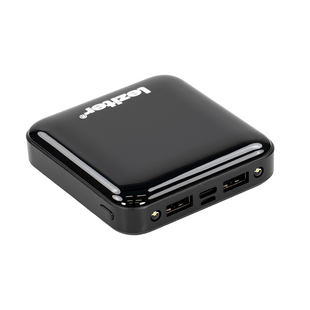 Powerbank Leziter 10000 mAh 10W, 2x USB, afisaj LCD, negru