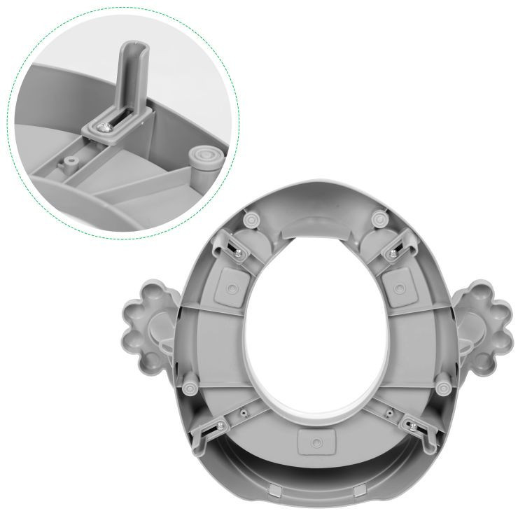 Reductor WC pentru copii Homelux cu urechi, pernă moale și mânere, gri