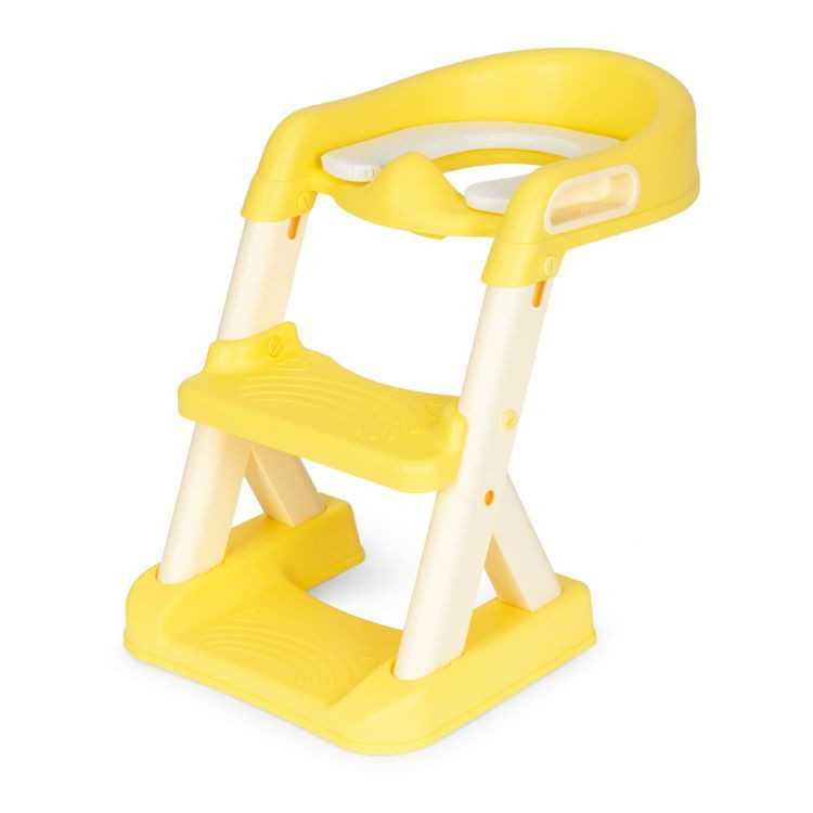 Adaptor WC pentru copii cu scarita reglabila si manere, galben Homelux