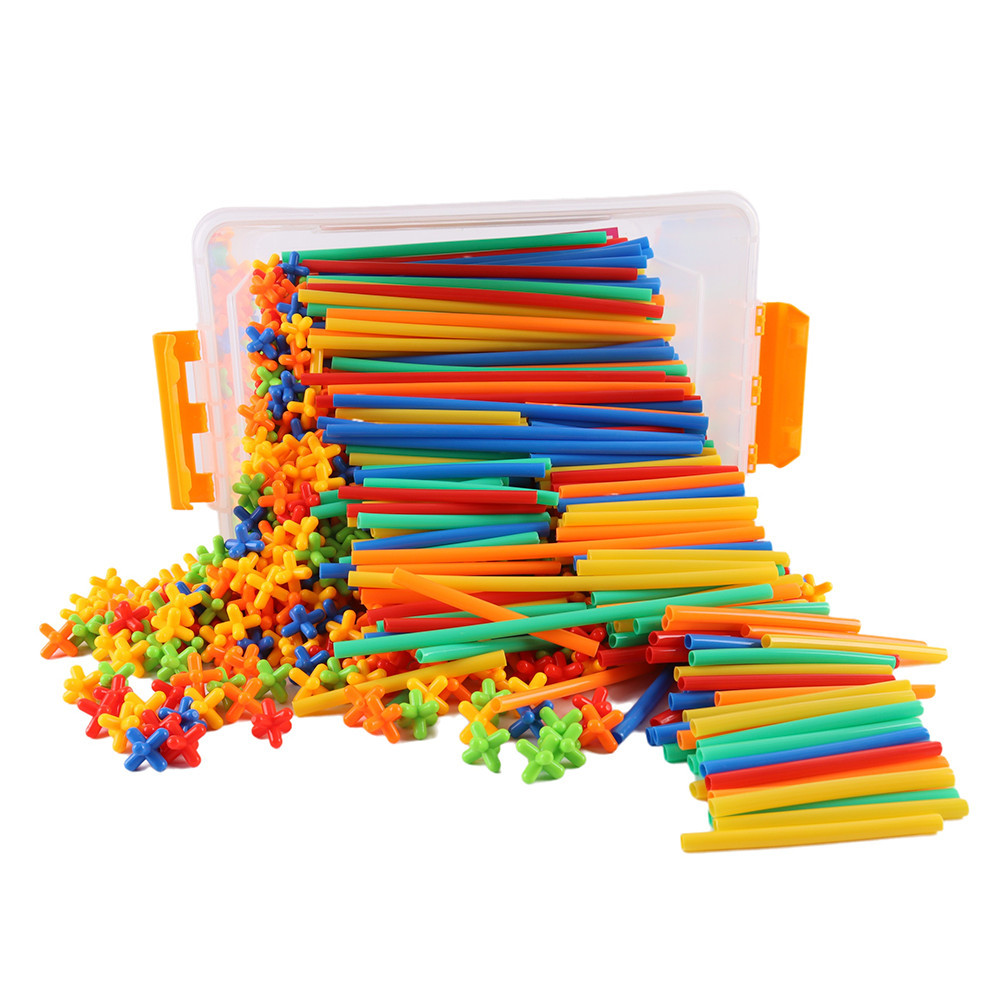 Leziter set bețe pentru construcții creative, 1200 piese, cu cutie