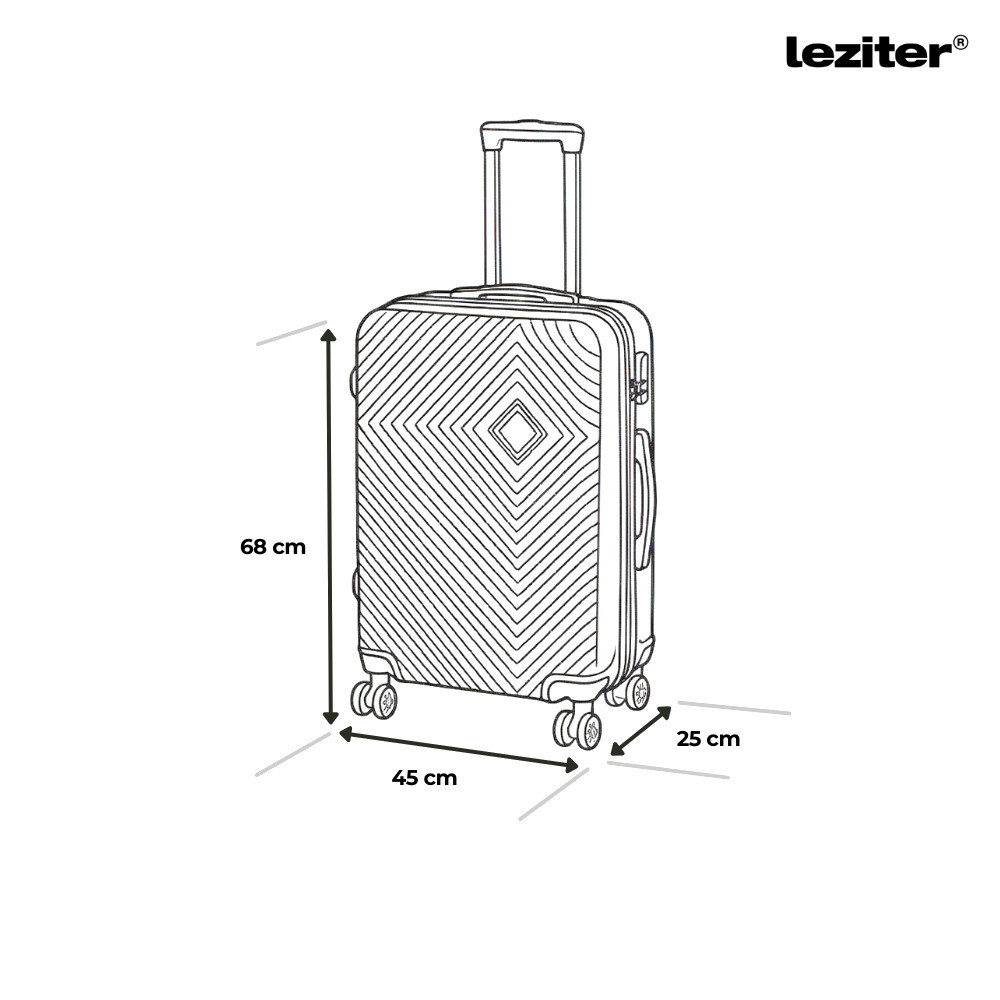 Valiză medie Leziter TraveLux Pro 60L, ABS, roz auriu, 68×45×25 cm