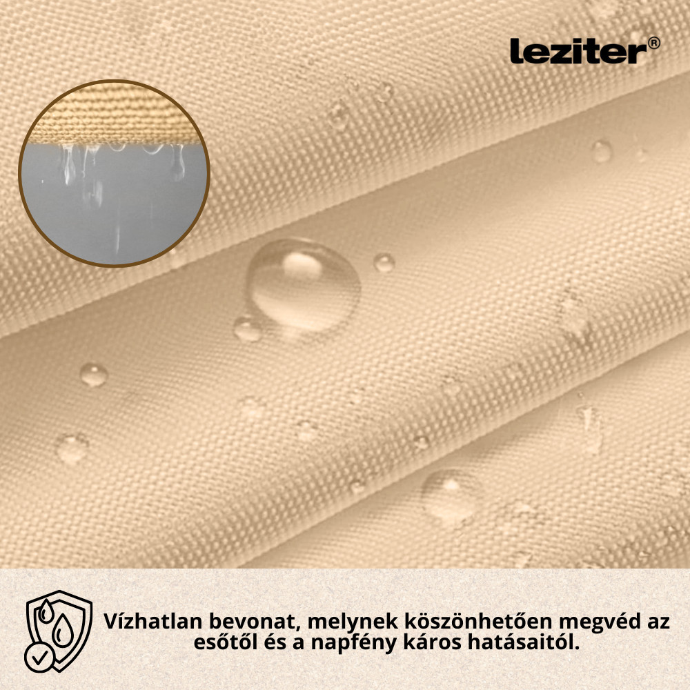 Paravan balcon Leziter 7 m bej, ecran de intimitate cu umbrire HDPE