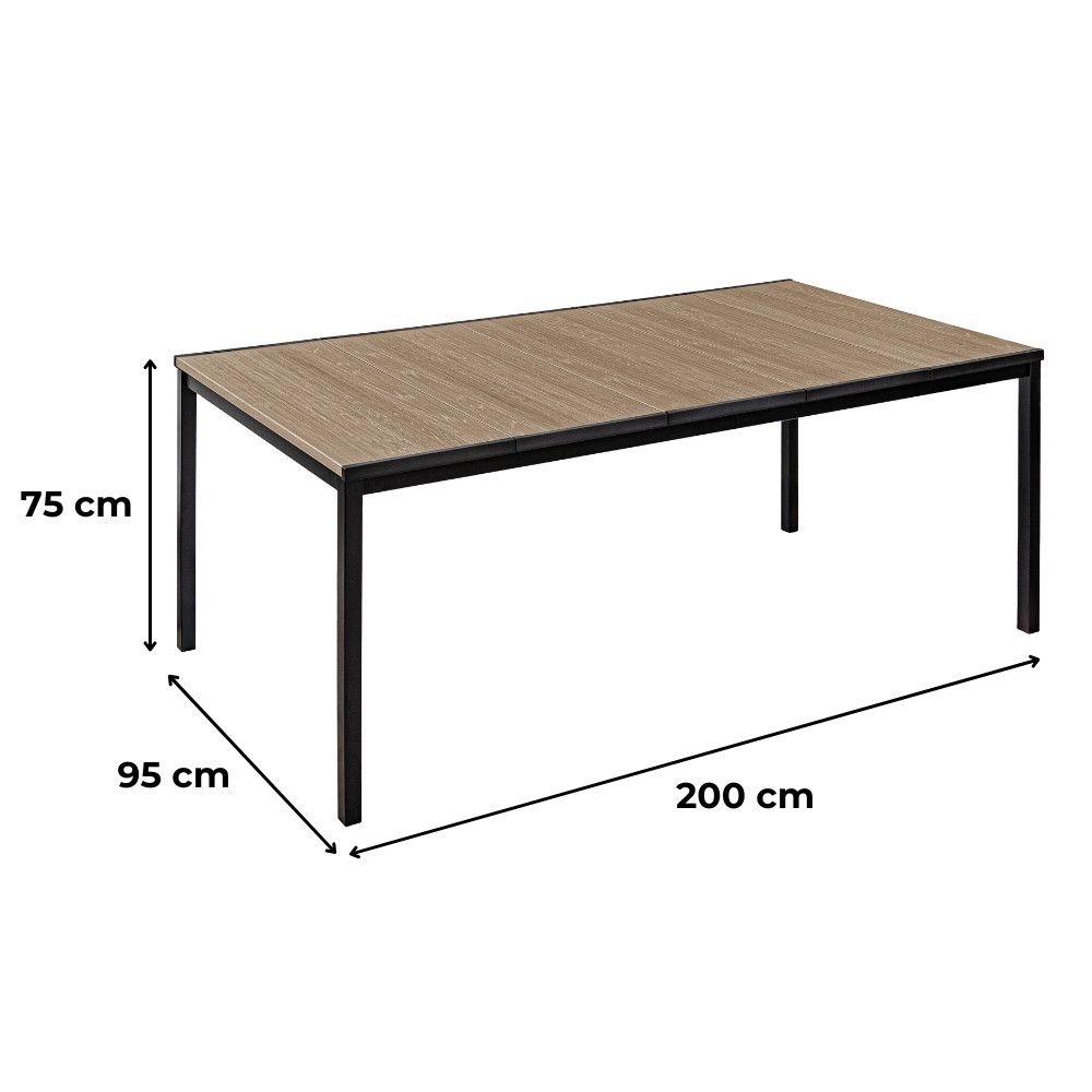 Set mobilier grădină Curver Amari Large 6+1, masă 200 cm, grafit-cenușă