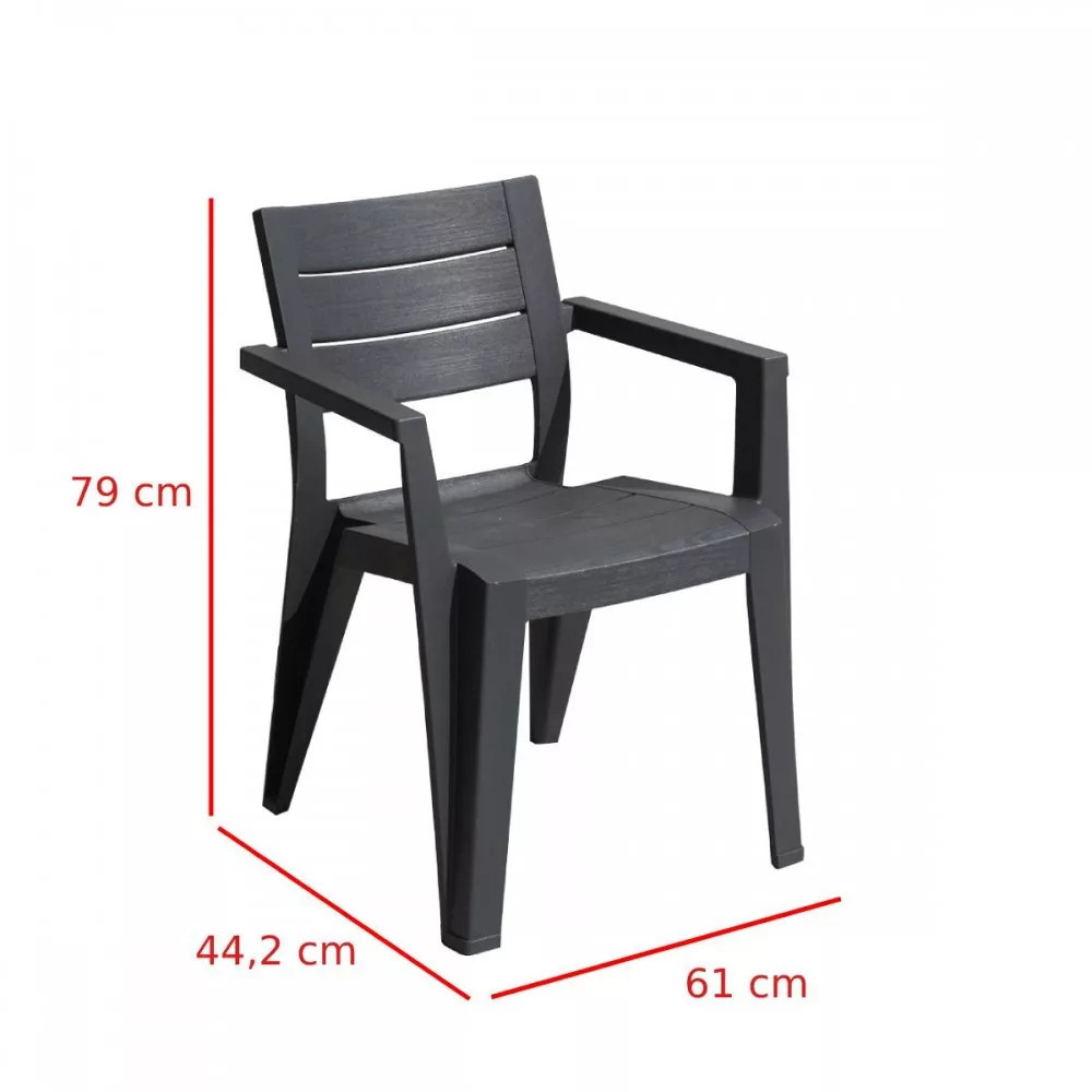 Set mobilier grădină Curver Amari Large 6+1, masă 200x95, nuc-grafit