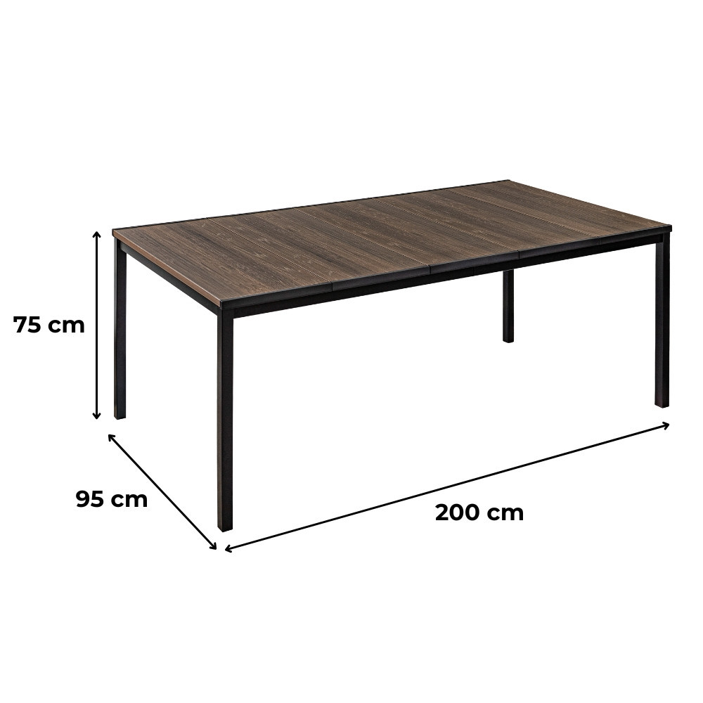 Set mobilier grădină Curver Amari Large 8+1, masă 200x95, nuc-grafit