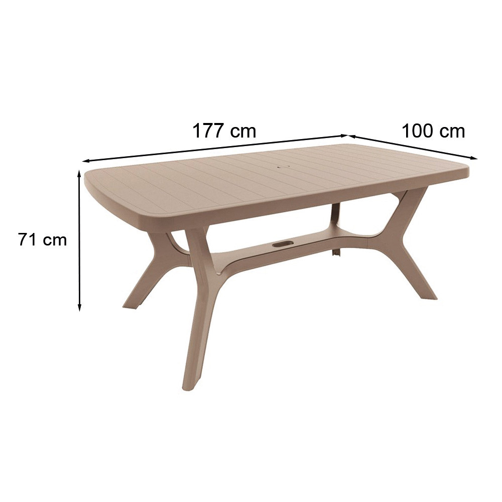 Set mobilier grădină Curver Baltorini 6+1, cappuccino, masă ovală + 6 scaune