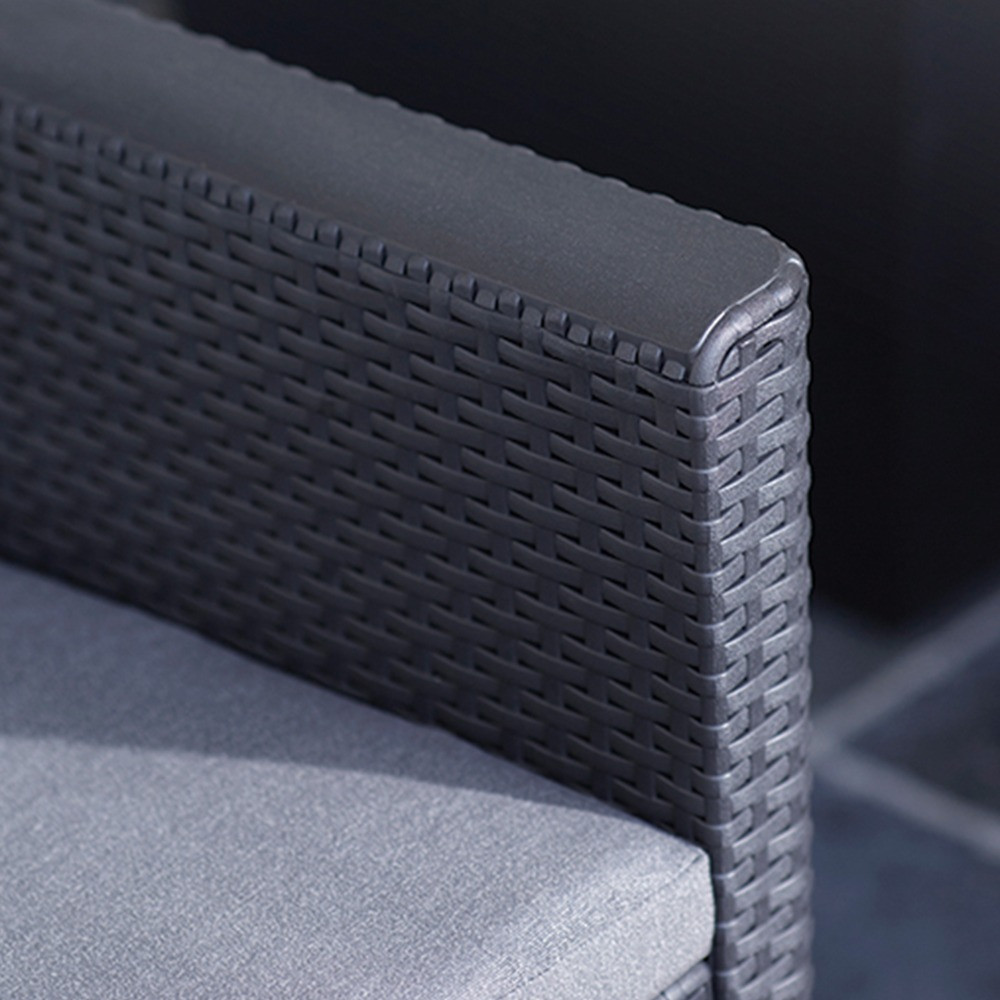 Set mobilier de grădină Curver Claire, 6 locuri, grafit, cu perne