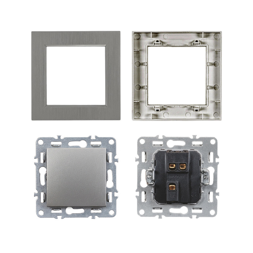 Comutator cap-scară Leziter Nova 10A 250V tip 106, cu cadru gri