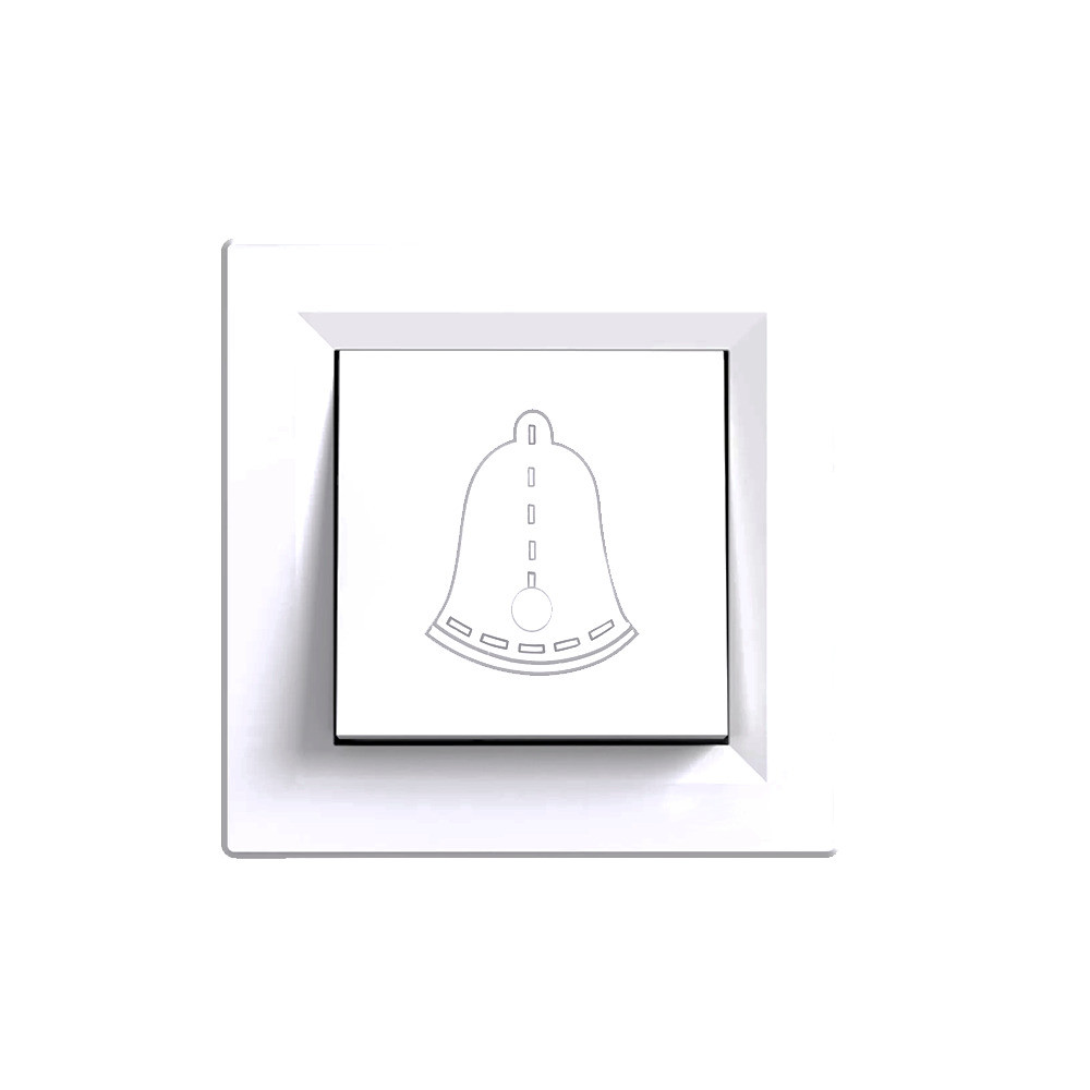 Comutator clopot Leziter Nova 101N cu revenire, cadru alb, montaj incastrat