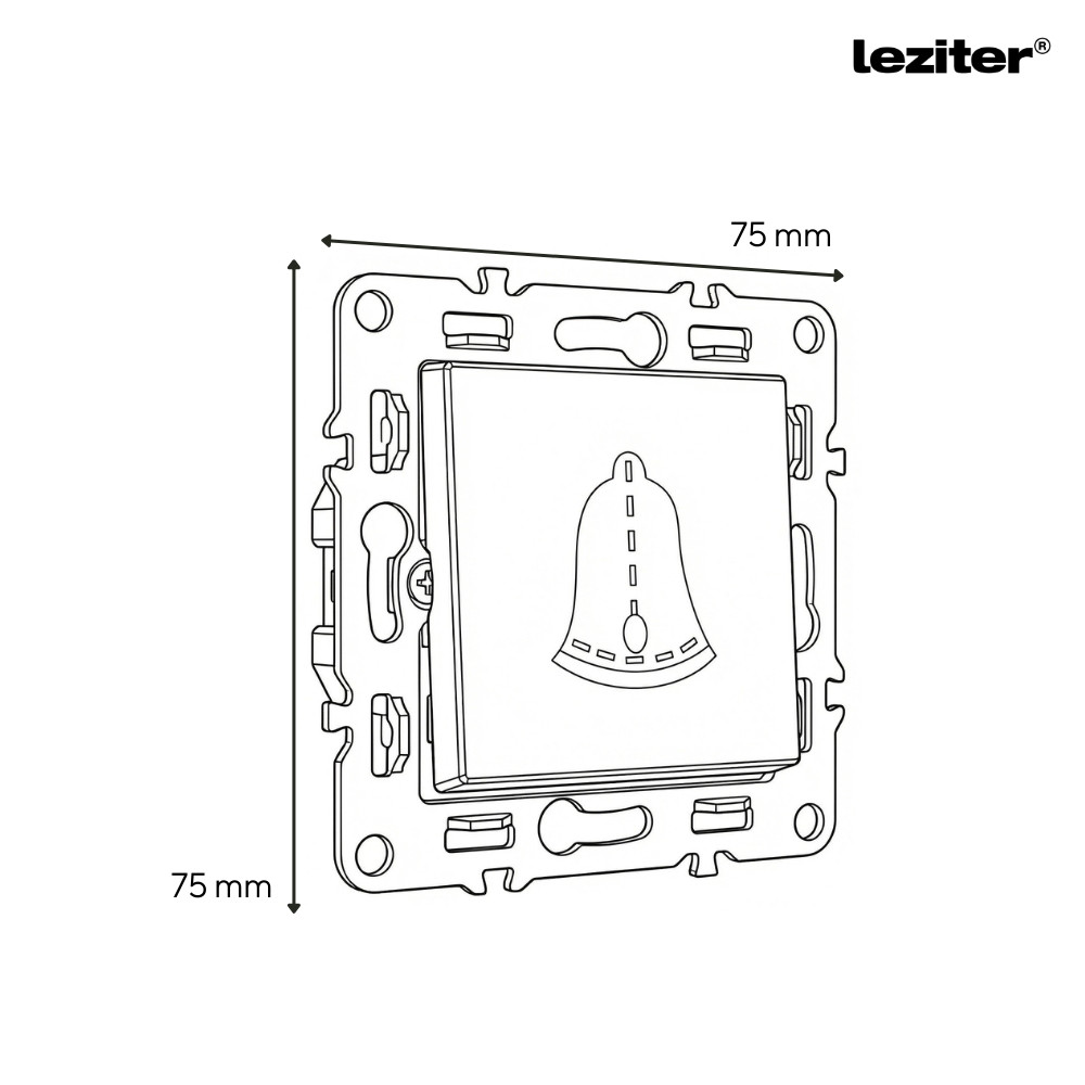 Comutator clopot Leziter Nova 101N cu revenire, 10A, 250V, cadru gri