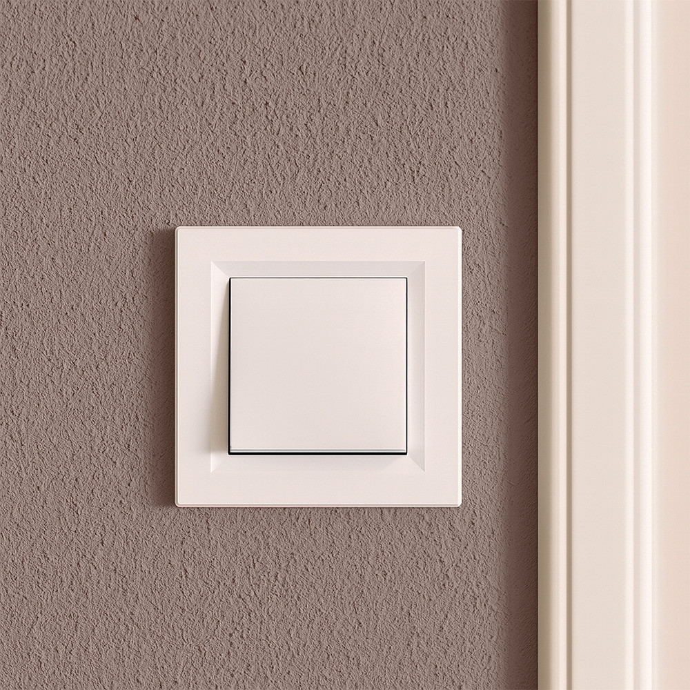 Întrerupător transversal Leziter Nova 107 alb, 10A 250V, montaj îngropat