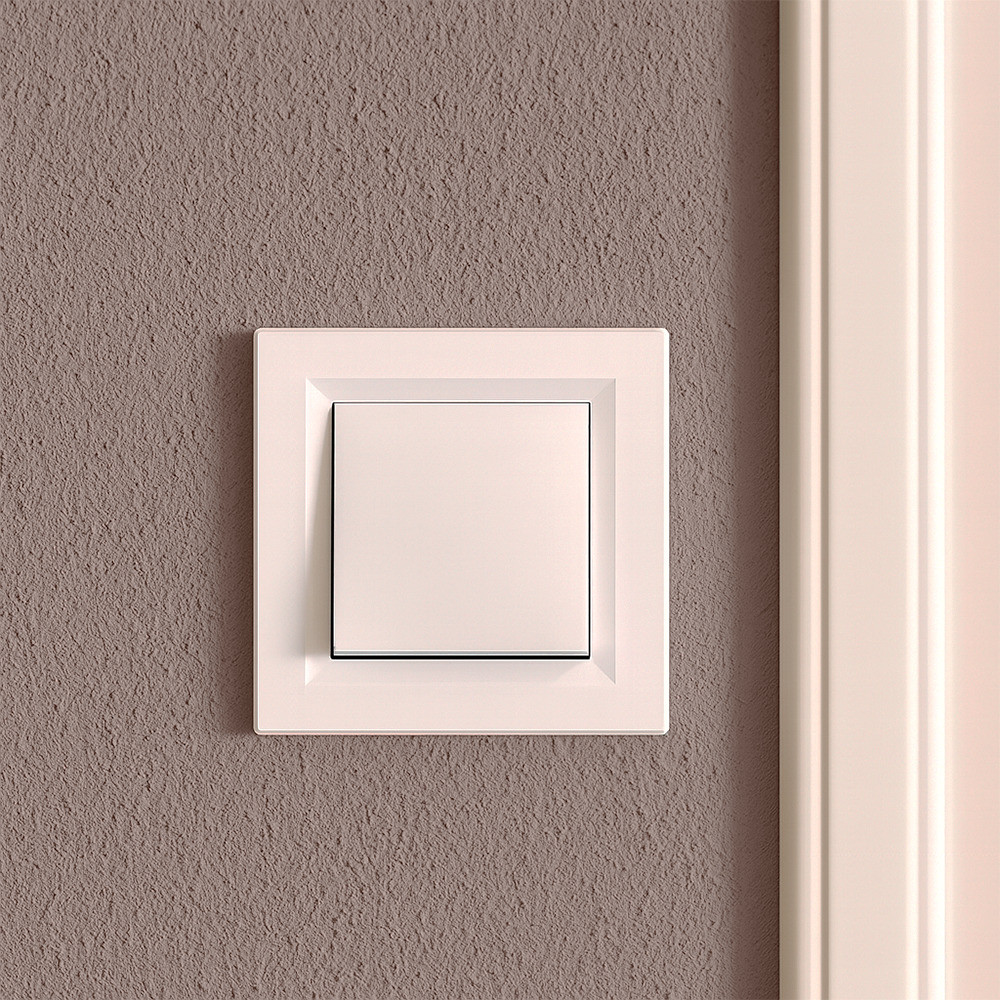 Întrerupător transversal Leziter Nova 10A 250V tip 107, cu ramă albă