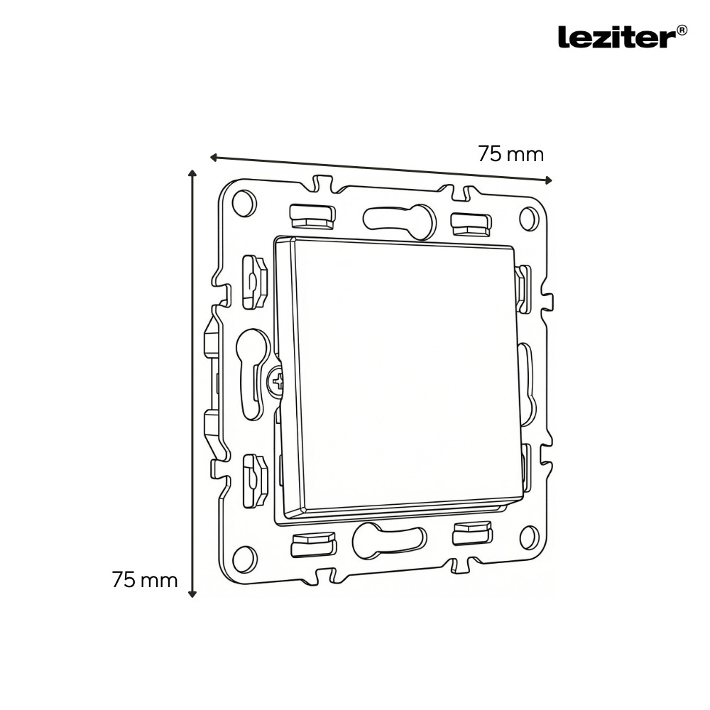 Întrerupător transversal Leziter Nova 107, 10A 250V, gri, montaj îngropat