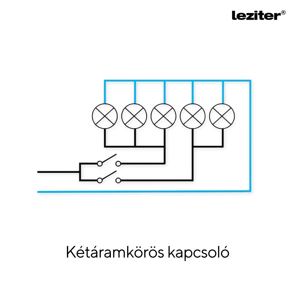 Comutator candelabru Leziter Nova 105, alb, 2 taste, 10A 250V, fără cadru