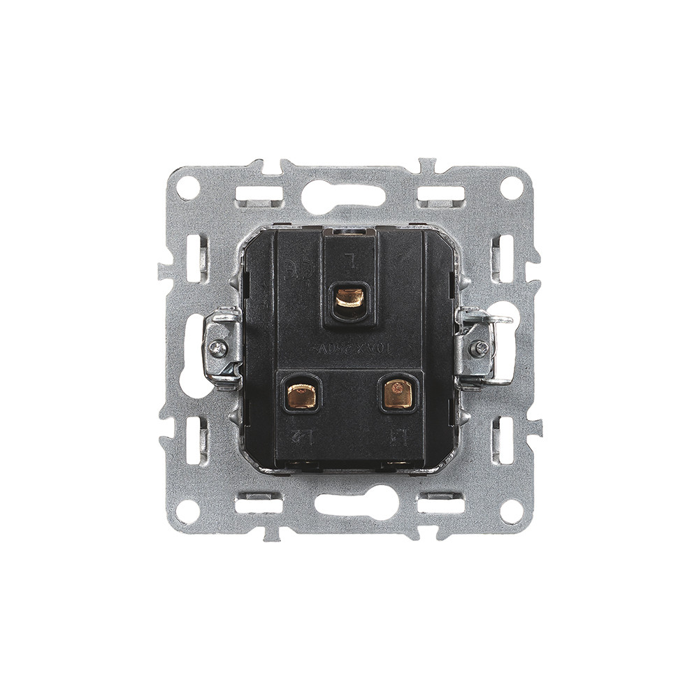 Comutator candelabru dublu Leziter Nova 10A 250V, modul fără ramă, gri