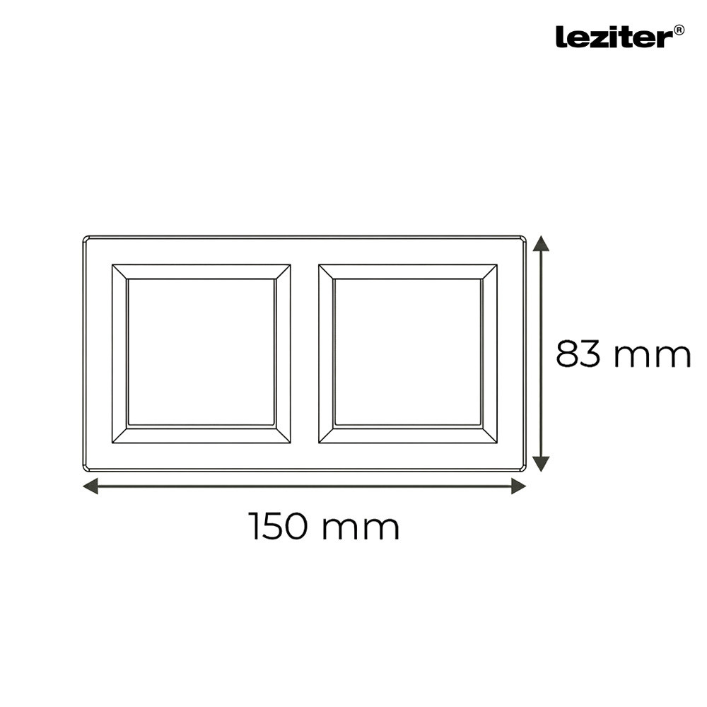 Comutator dublu Leziter Nova 10A/250V alb, cu ramă dublă, montaj îngropat