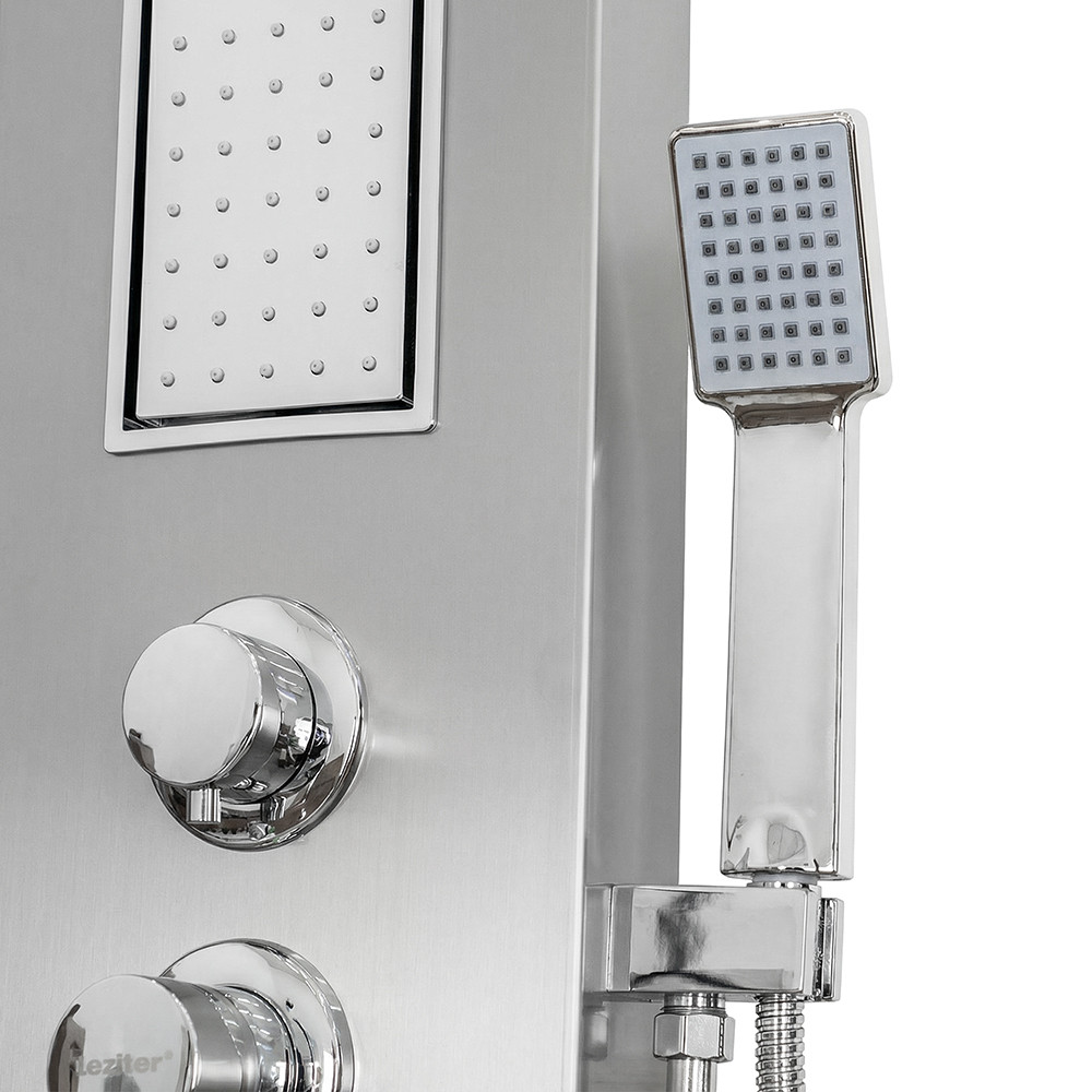 Panou de duș Leziter Angel cu hidromasaj, inox, duș ploaie și duș de mână