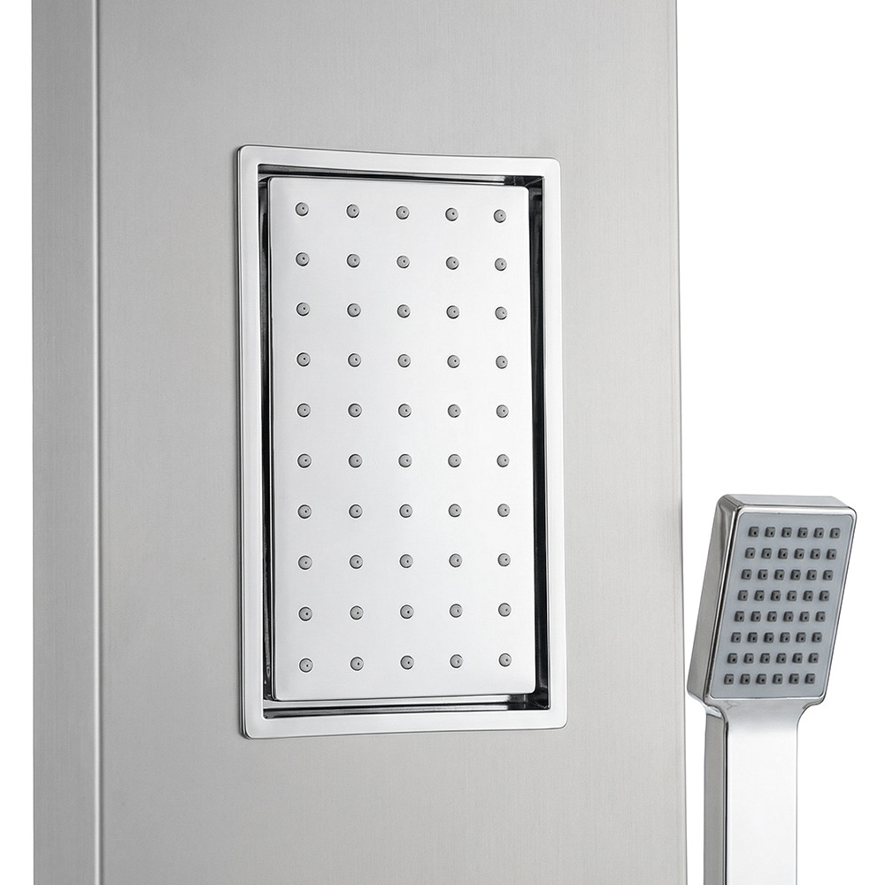 Panou de duș Leziter Angel cu hidromasaj, inox, duș ploaie și duș de mână