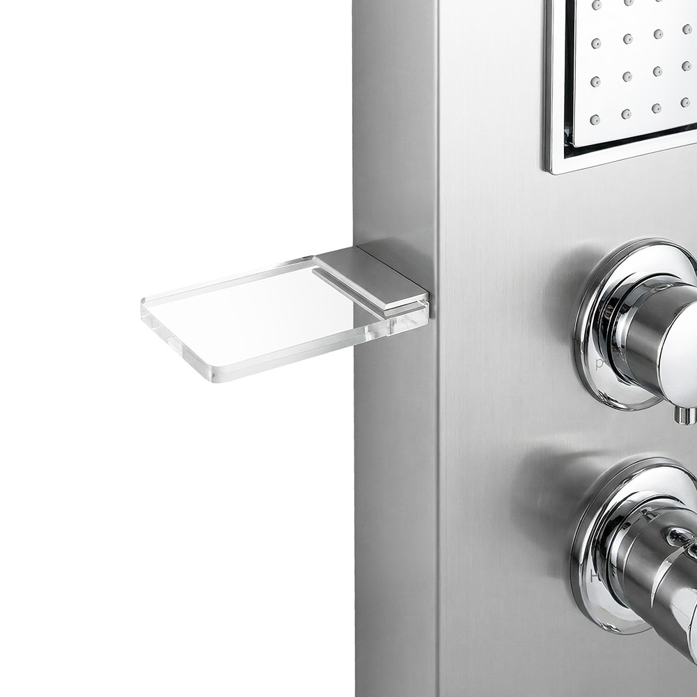 Panou de duș Leziter Angel cu hidromasaj, inox, duș ploaie și duș de mână