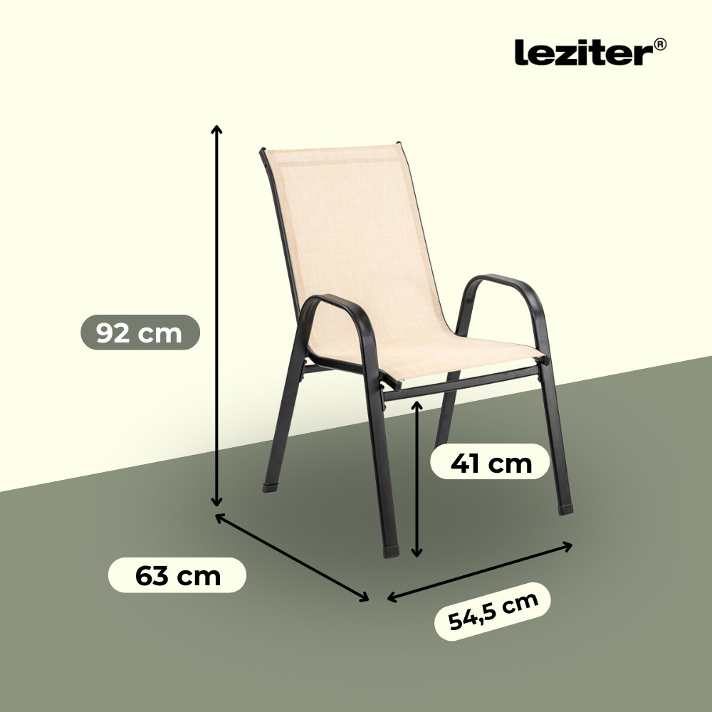 Set mobilier de grădină Leziter Arlon 4+1 bej, masă cu sticlă și 4 scaune