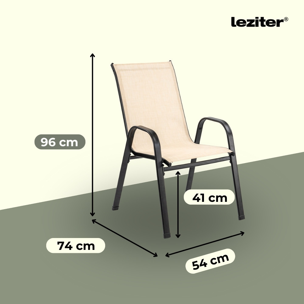 Set mobilier de grădină Leziter Arlon 6+1 bej cu masă din sticlă securizată