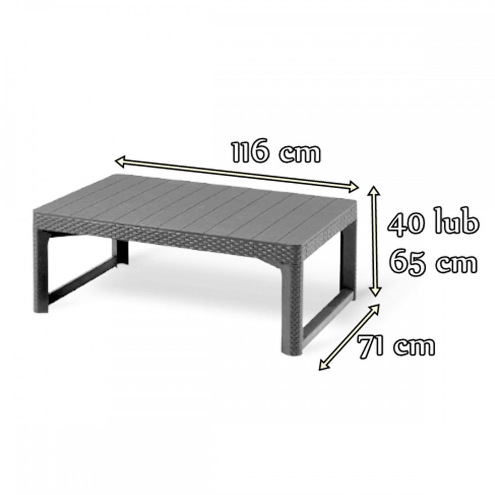 Set colțar grădină Curver Corfu Relax cu masă Lyon, maro, aspect ratan