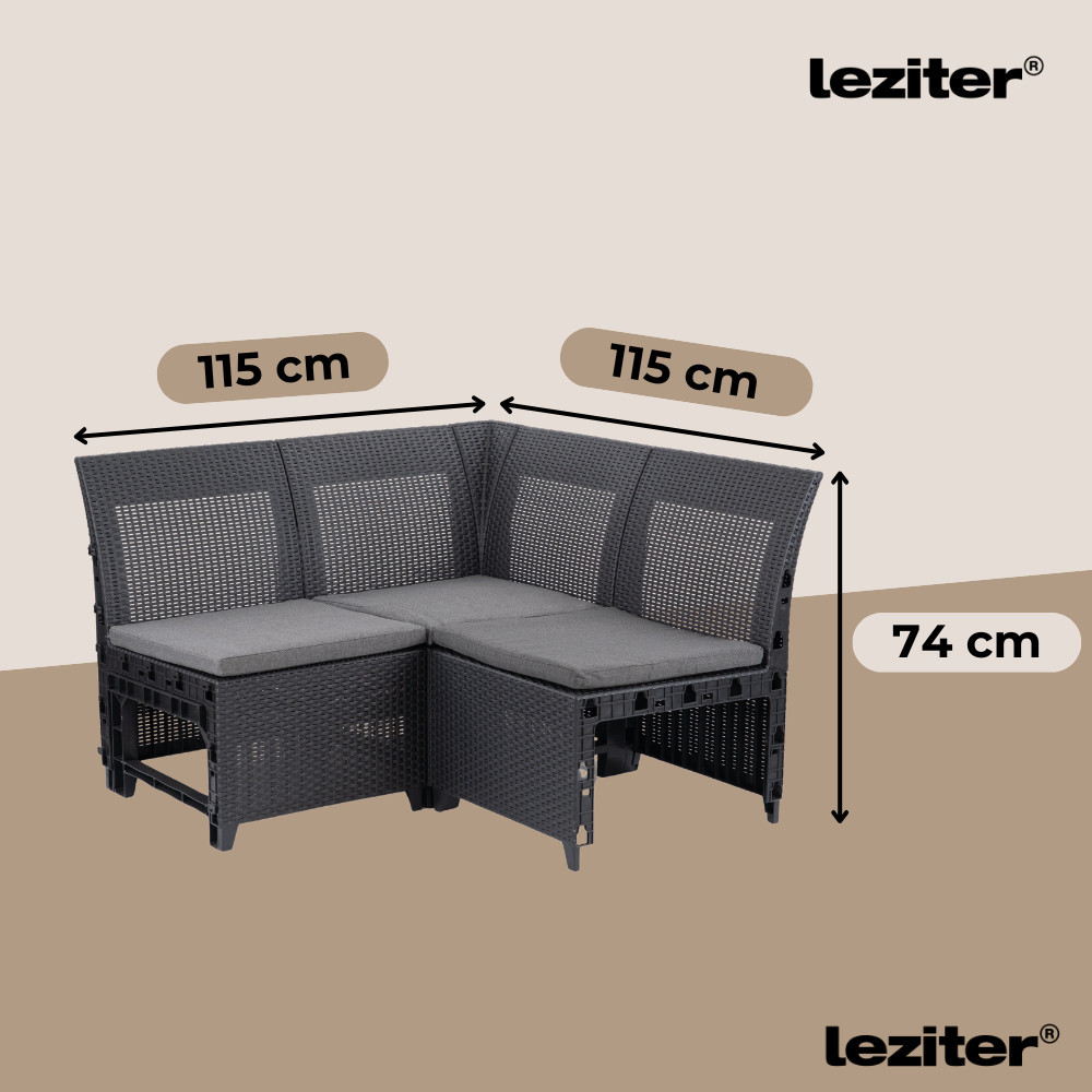 Curver Claire IV set mobilier grădină 11 locuri cu masă depozitare Vigo, grafit