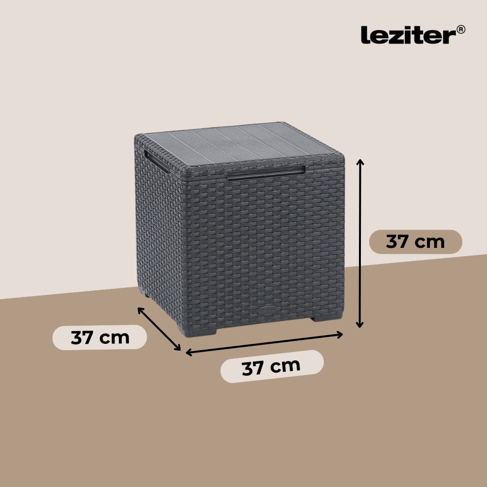 Set mobilier de grădină Curver Claire IV, 14 locuri, cu masă depozitare Vigo, grafit