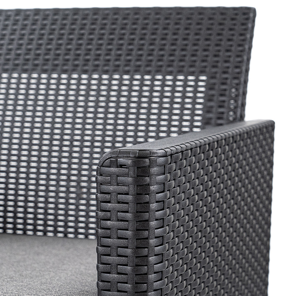 Set mobilier de grădină Curver Claire IV, 14 locuri, cu masă depozitare Vigo, grafit