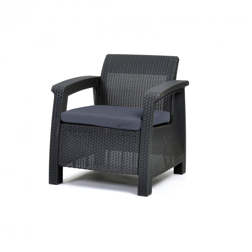 Set mobilier grădină Curver Corfu Love Duo, grafit, 4 piese cu perne