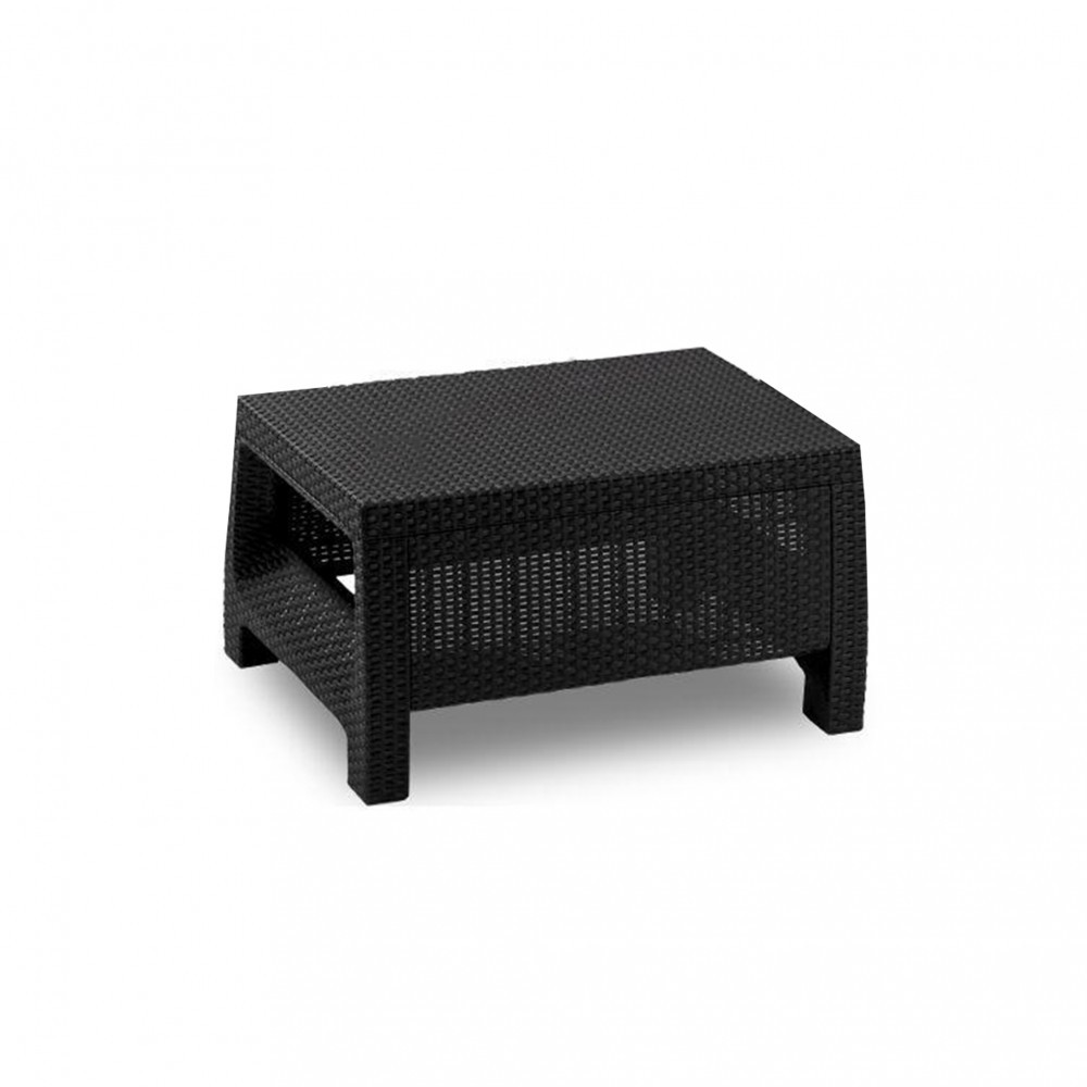 Set mobilier grădină Curver Corfu Weekend, grafit, 2 fotolii + masă, perne gri