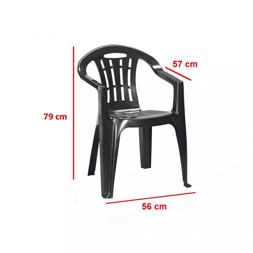 Set mobilier de grădină Curver Elma 6+1 grafit, masă ovală și 6 scaune