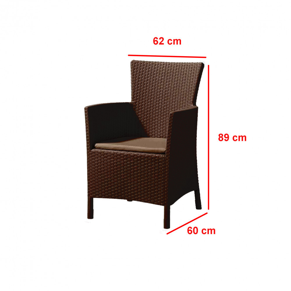 Set mobilier grădină Curver Futura 4+1 maro, masă + 4 scaune tip ratan