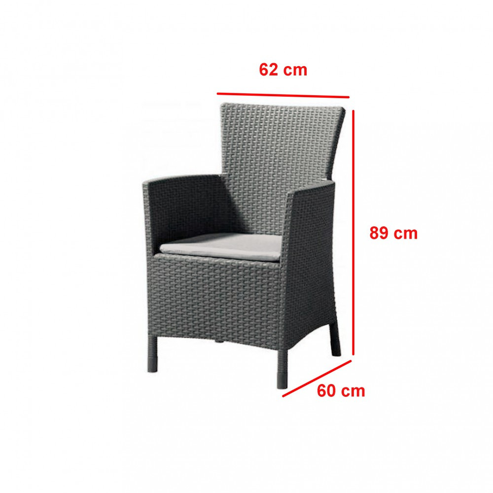 Set mobilier grădină Curver Futura 6+1 grafit, masă și 6 scaune