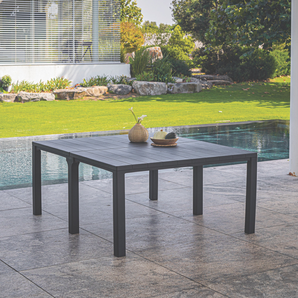 Set mobilier grădină Curver Jueva II, 10 locuri, plastic rezistent, grafit